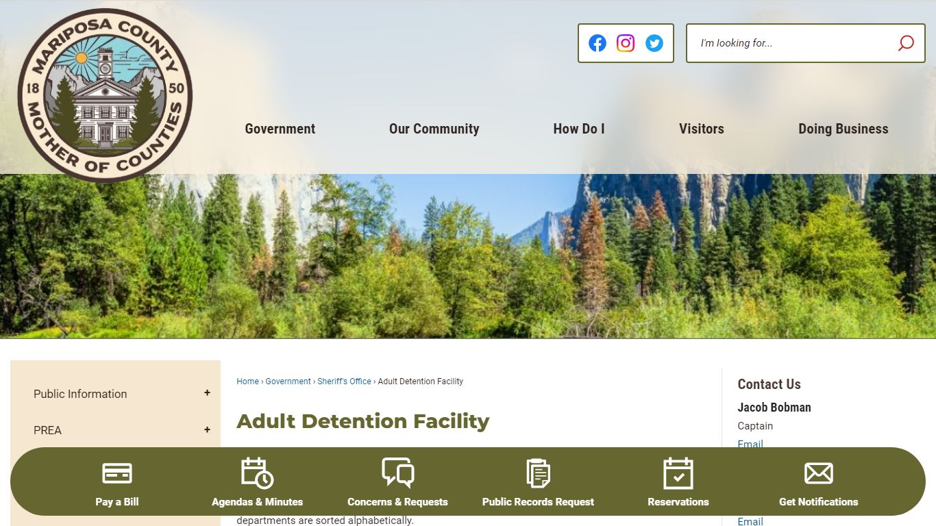 Adult Detention Facility | Mariposa County, CA - Official Website