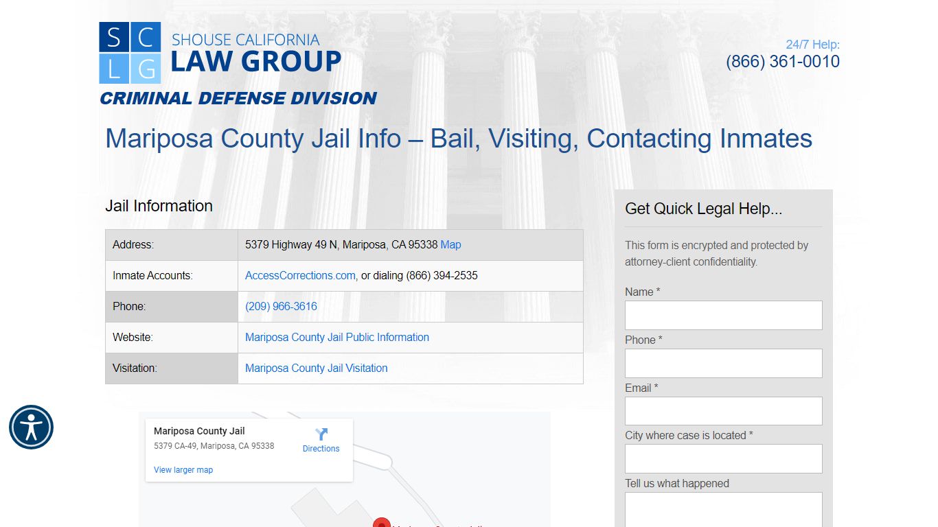 Mariposa County Jail Info – Bail, Visiting, Contacting Inmates